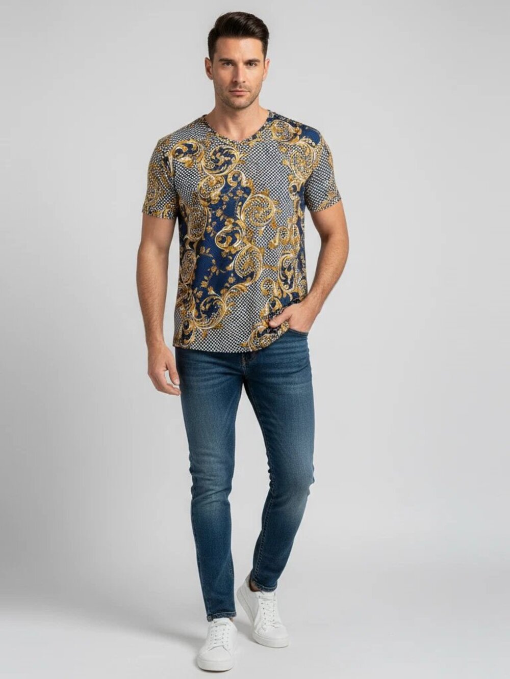 Speed Limit Shirt Men 2X Blue Short Sleeve Graphic Crew Neck Cotton Blend